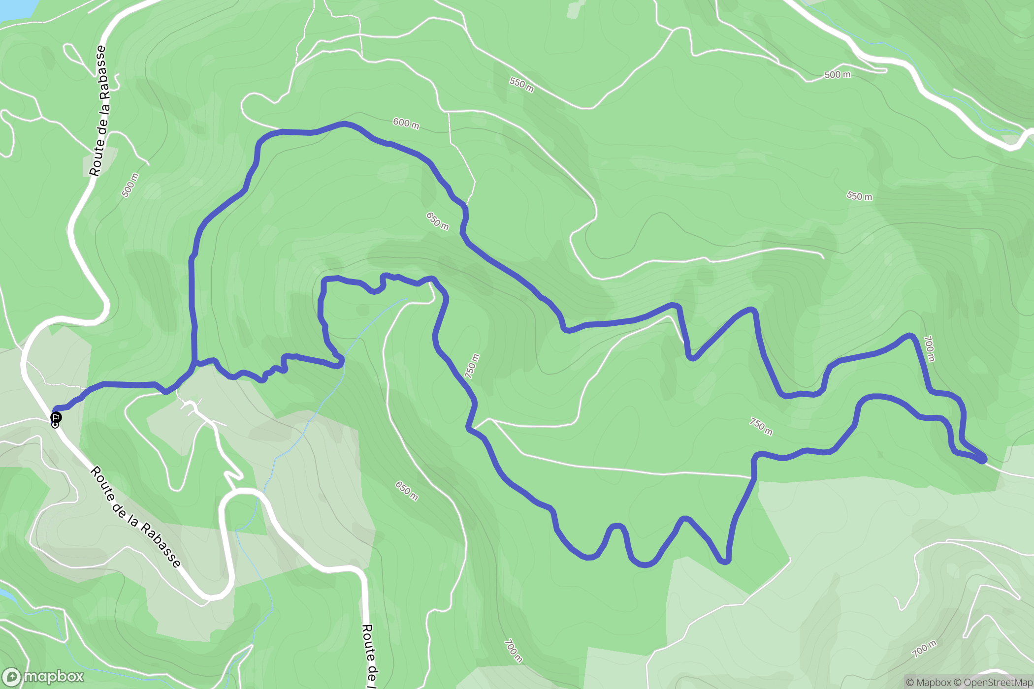 Avène : carte du parcours de randonnée - France
