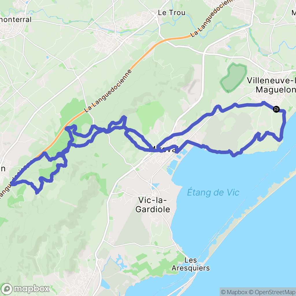 Villeneuve-lès-Maguelone : carte du parcours de randonnée - France