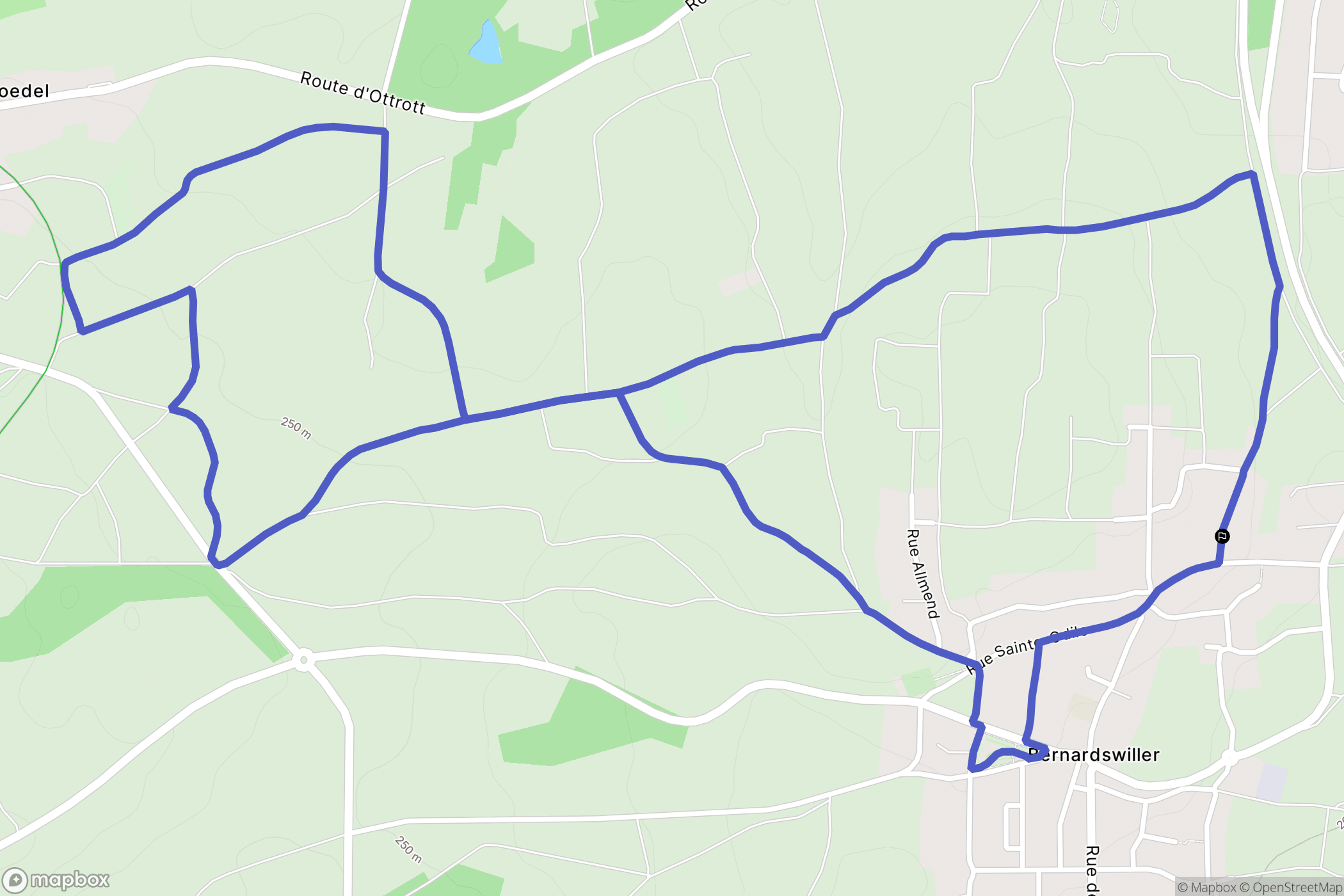 Bernardswiller : carte du parcours de randonnée - France