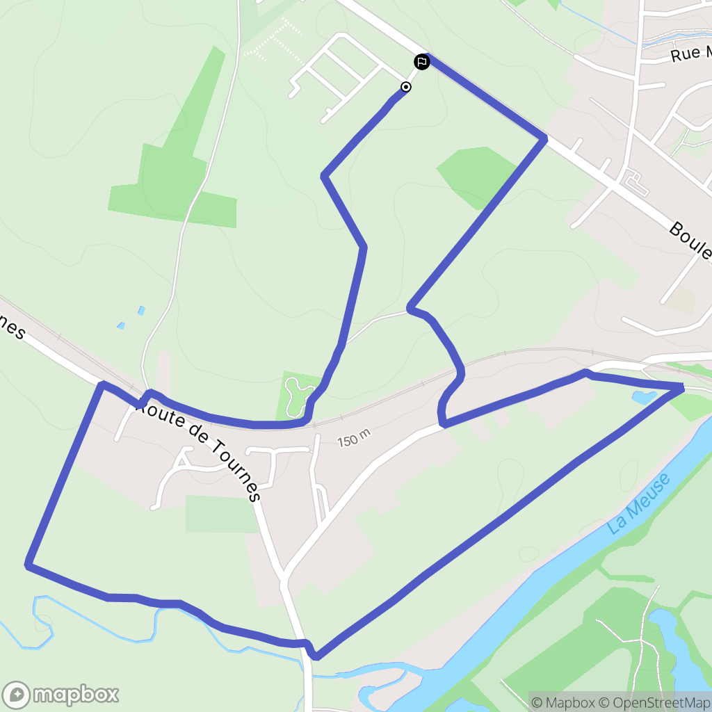 Warcq : carte du parcours de randonnée - France