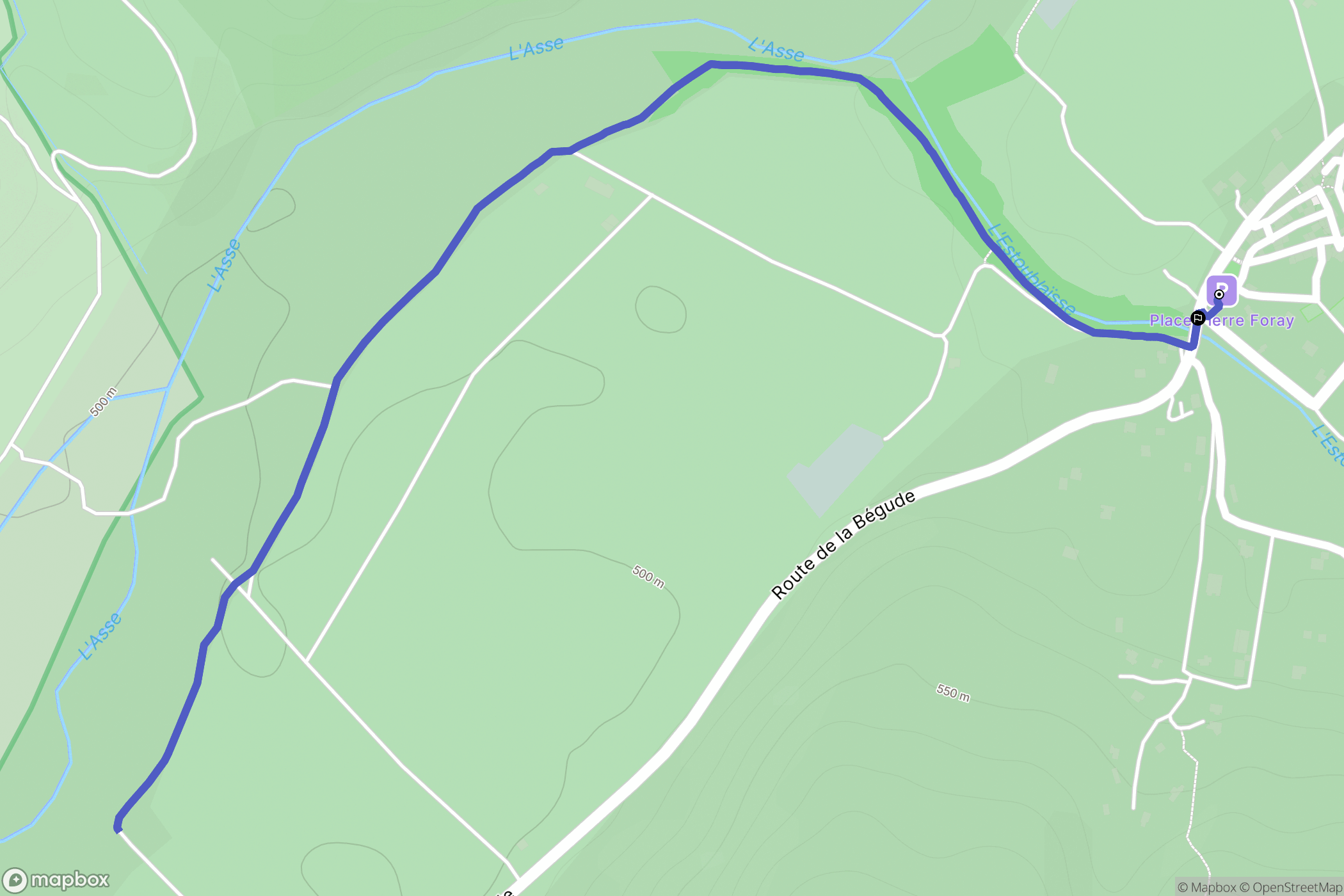 Estoublon : carte du parcours de randonnée - France