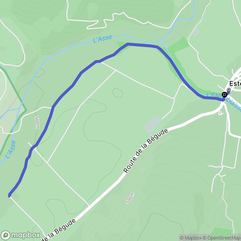 Estoublon : carte du parcours de randonnée - France