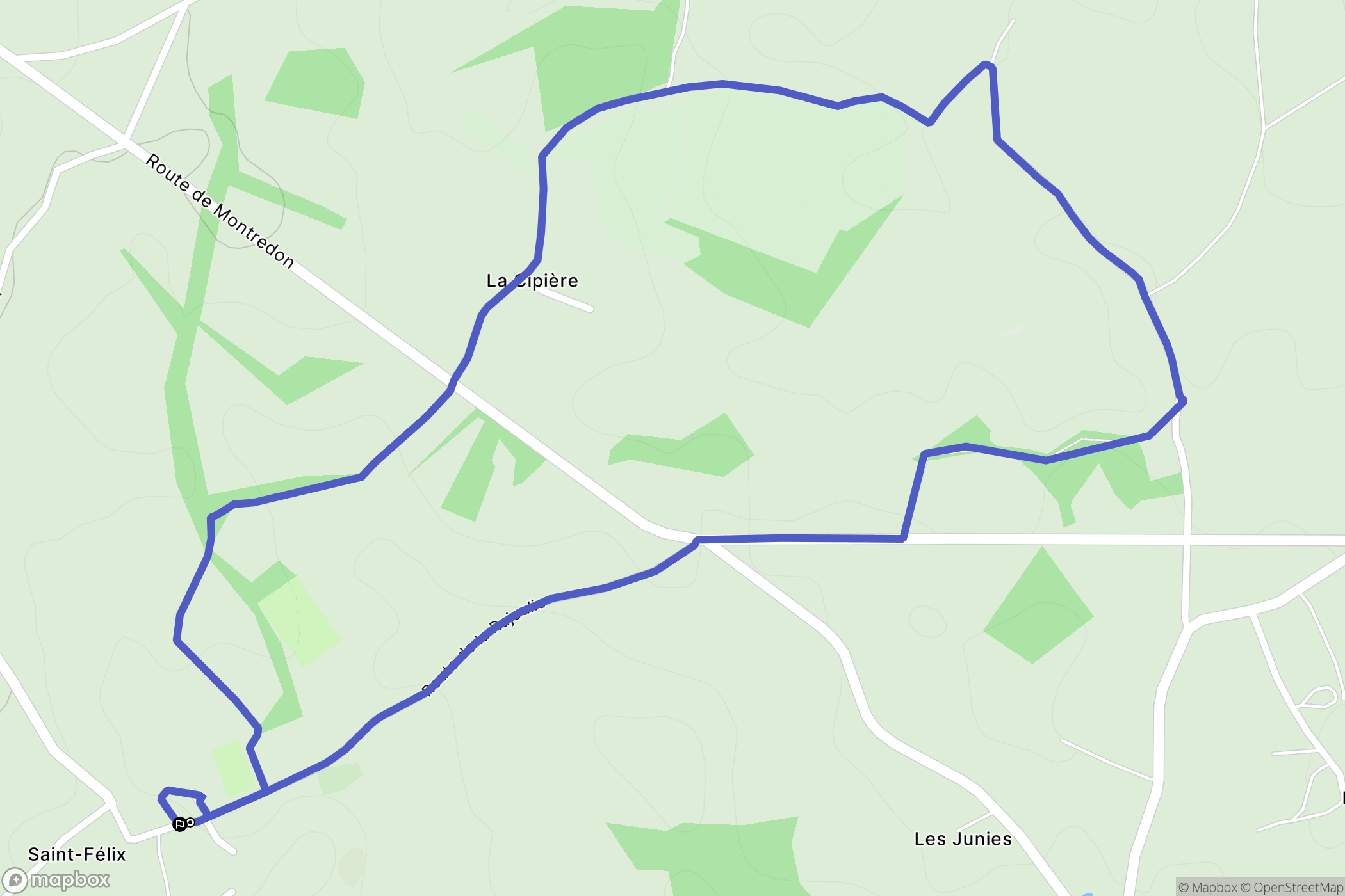Saint-Félix : carte du parcours de randonnée - France