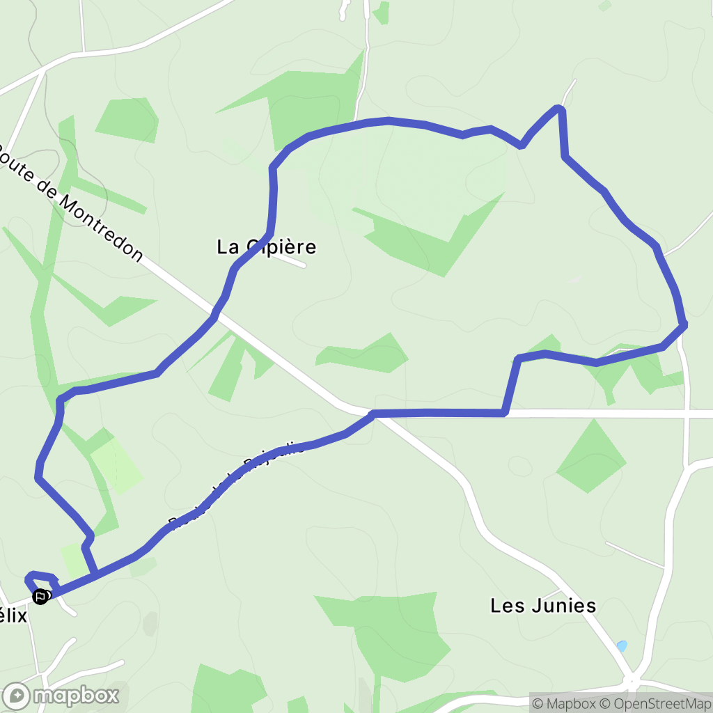 Saint-Félix : carte du parcours de randonnée - France