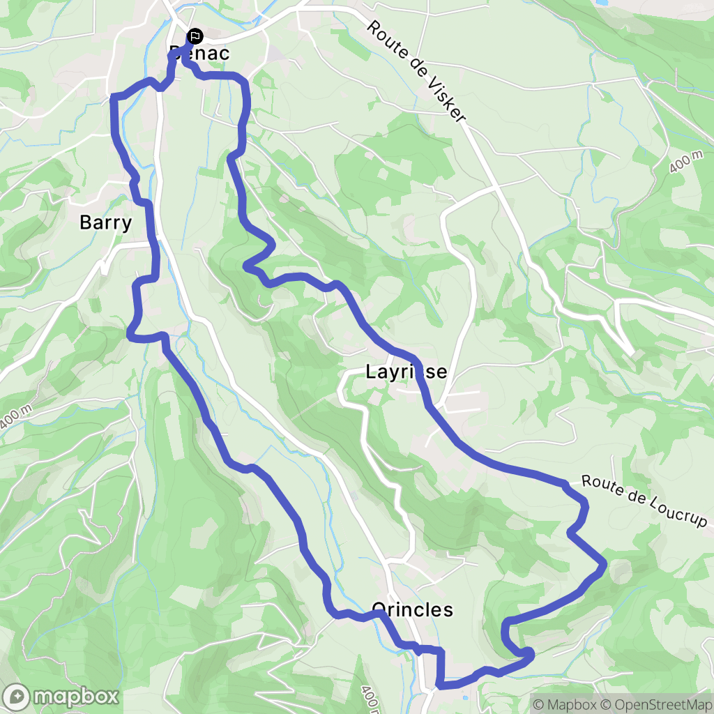 Bénac : carte du parcours de randonnée - France