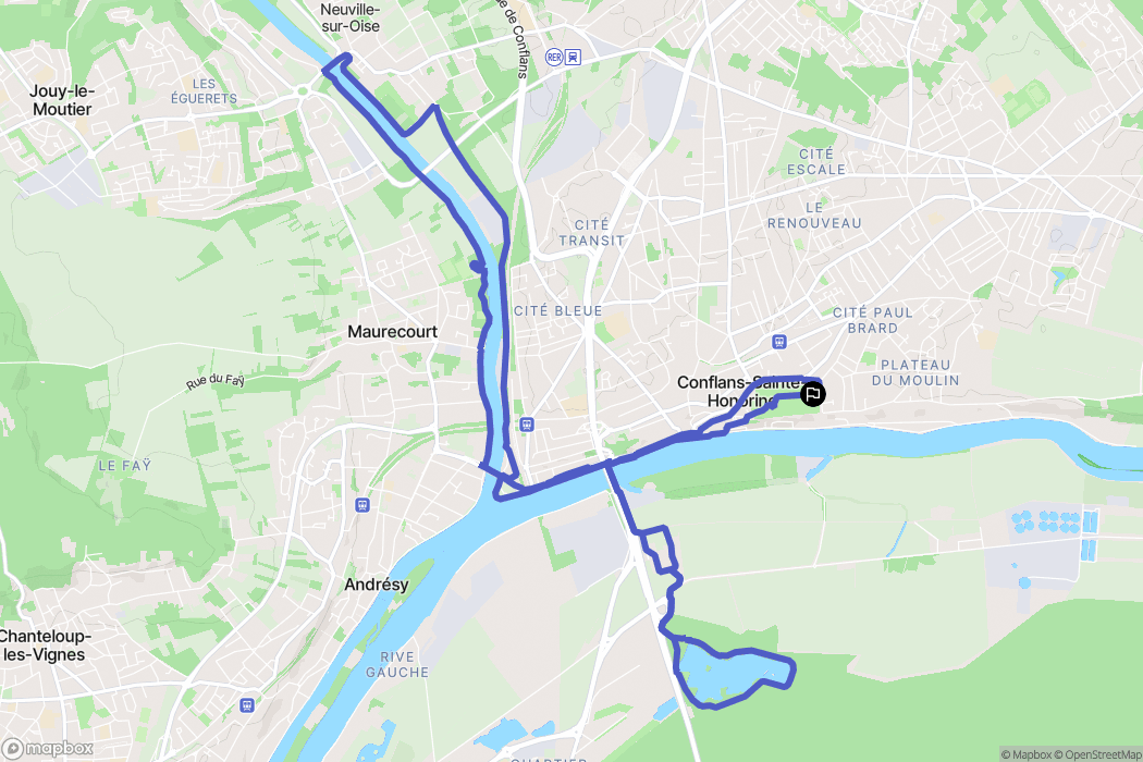 Conflans-Sainte-Honorine : carte du parcours de randonnée - France