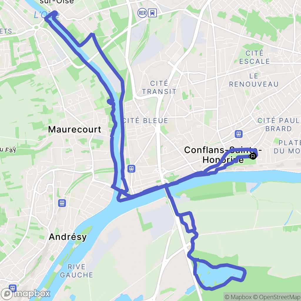 Conflans-Sainte-Honorine : carte du parcours de randonnée - France