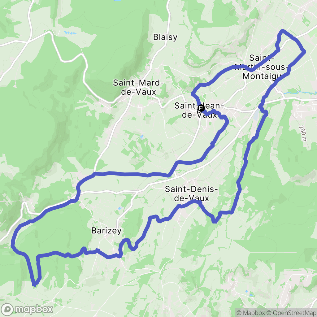 Saint-Jean-de-Vaux : carte du parcours de randonnée - France