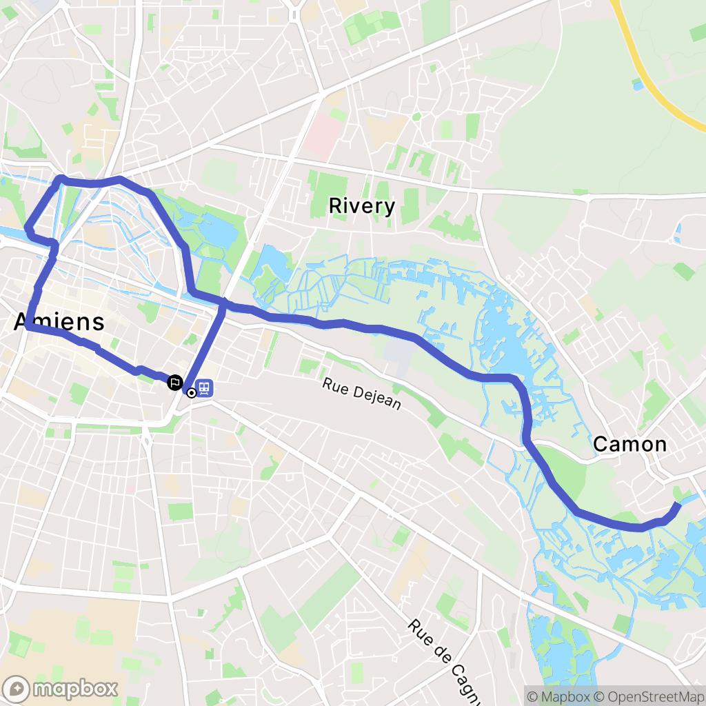 Amiens : carte du parcours de randonnée - France