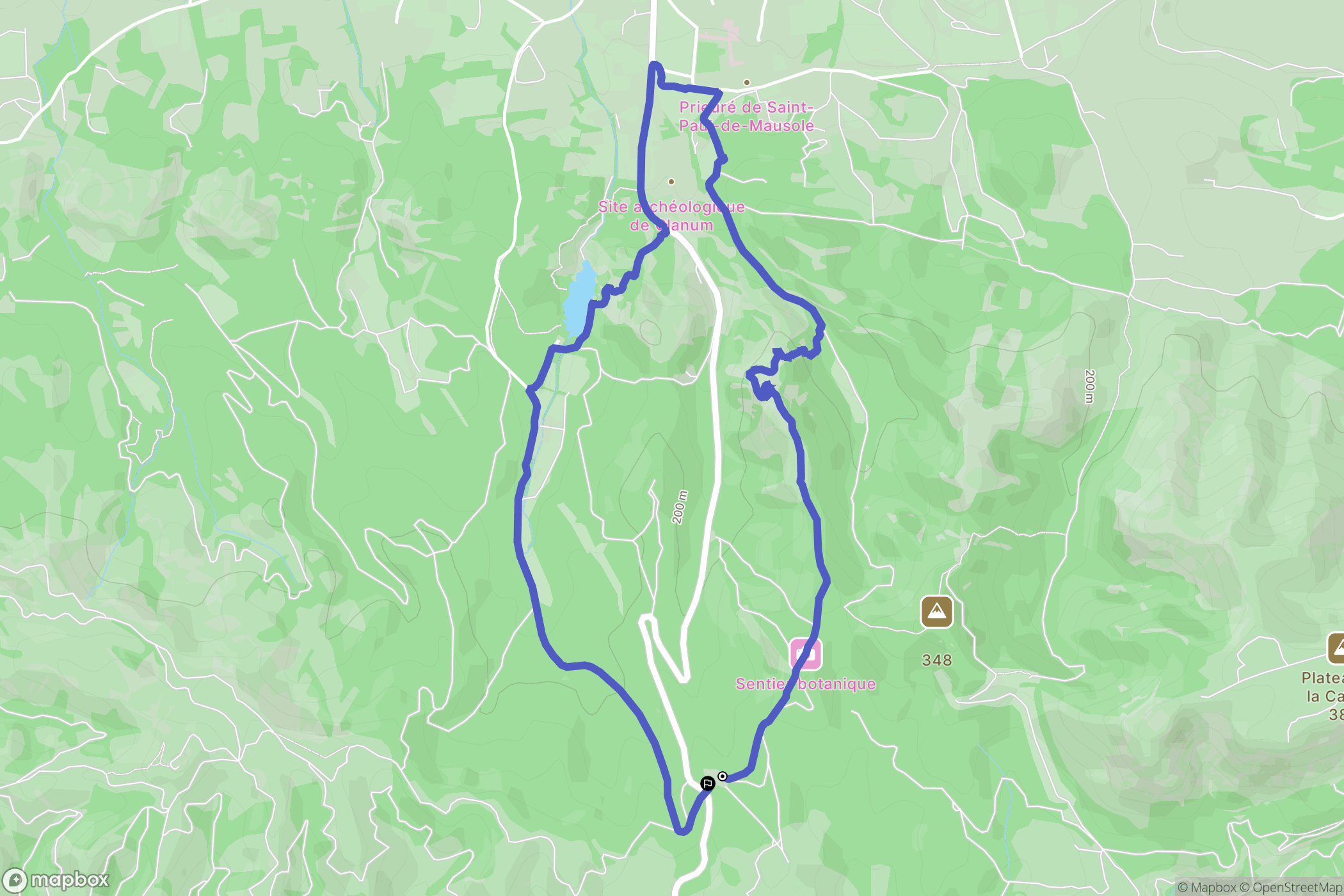 Saint-Rémy-de-Provence : carte du parcours de randonnée - France