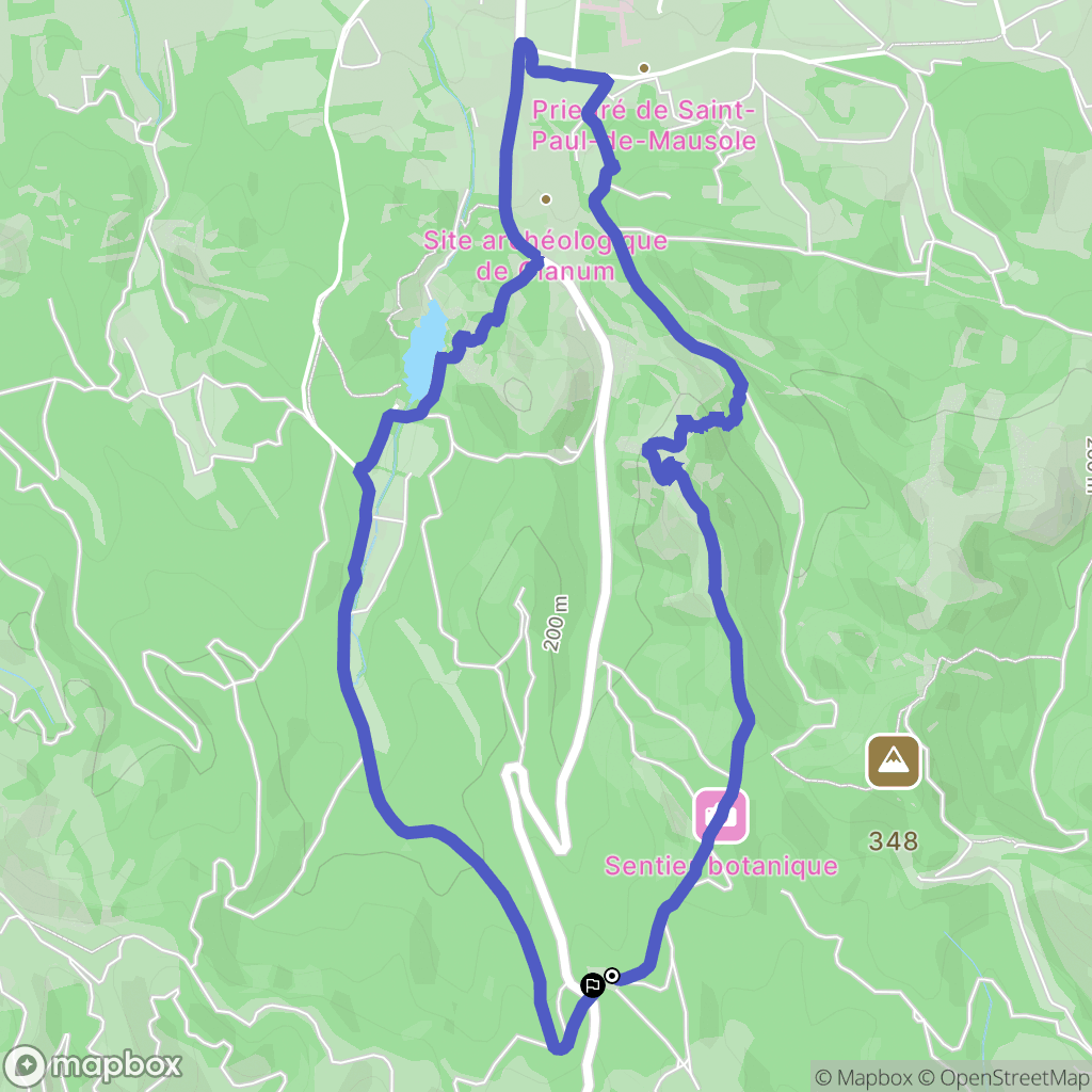 Saint-Rémy-de-Provence : carte du parcours de randonnée - France