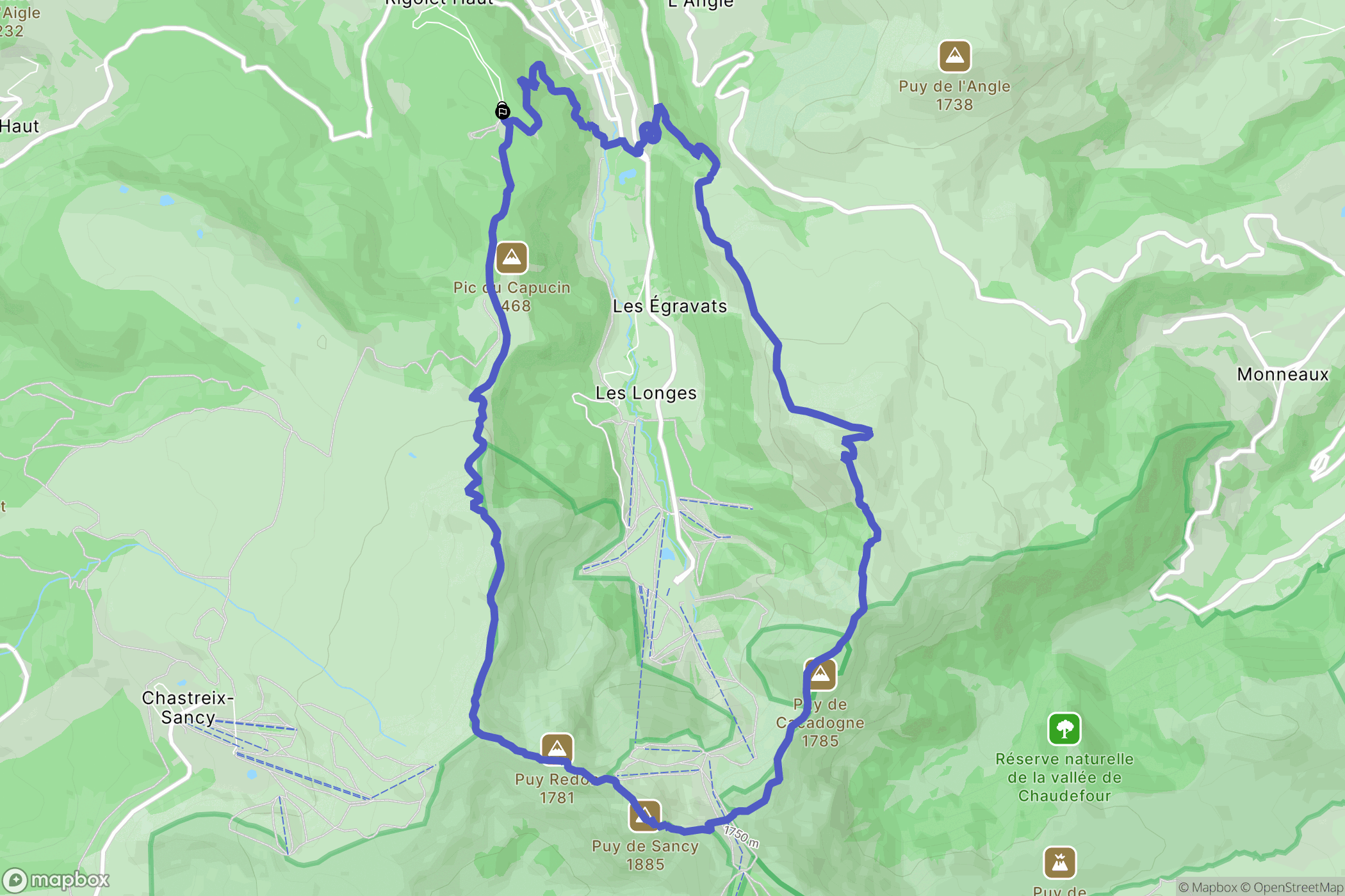 Mont-Dore : carte du parcours de randonnée - France