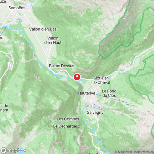 Carte de la zone de délimitation de randonnee-gorges-des-tines-sixt-fer-a-cheval