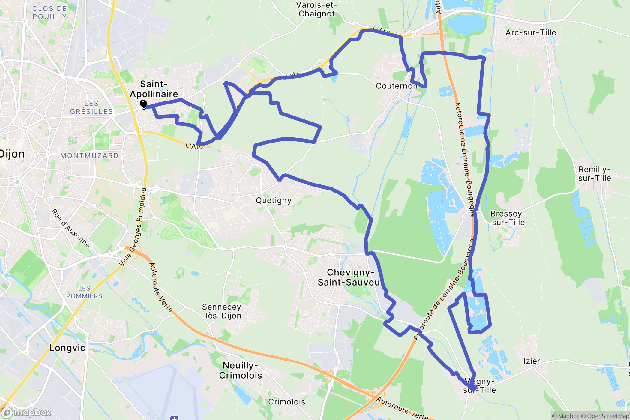 Saint-Apollinaire : carte du parcours de randonnée - France
