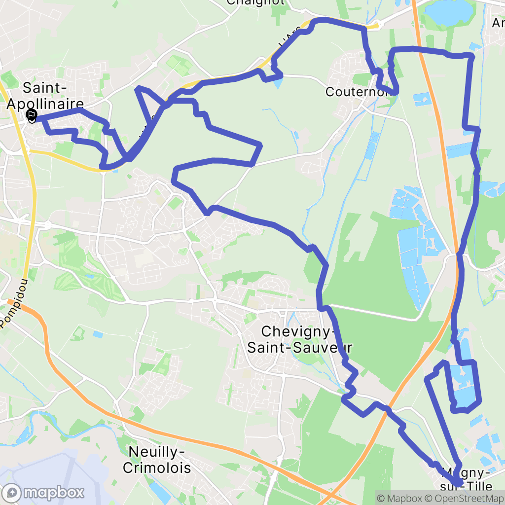 Saint-Apollinaire : carte du parcours de randonnée - France