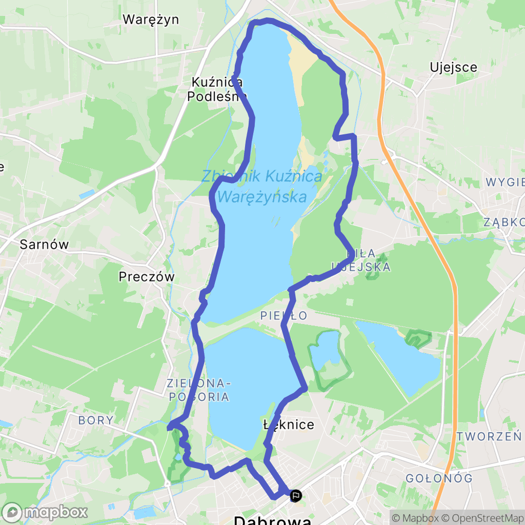 Dąbrowa Górnicza: mapa trasy - Poland