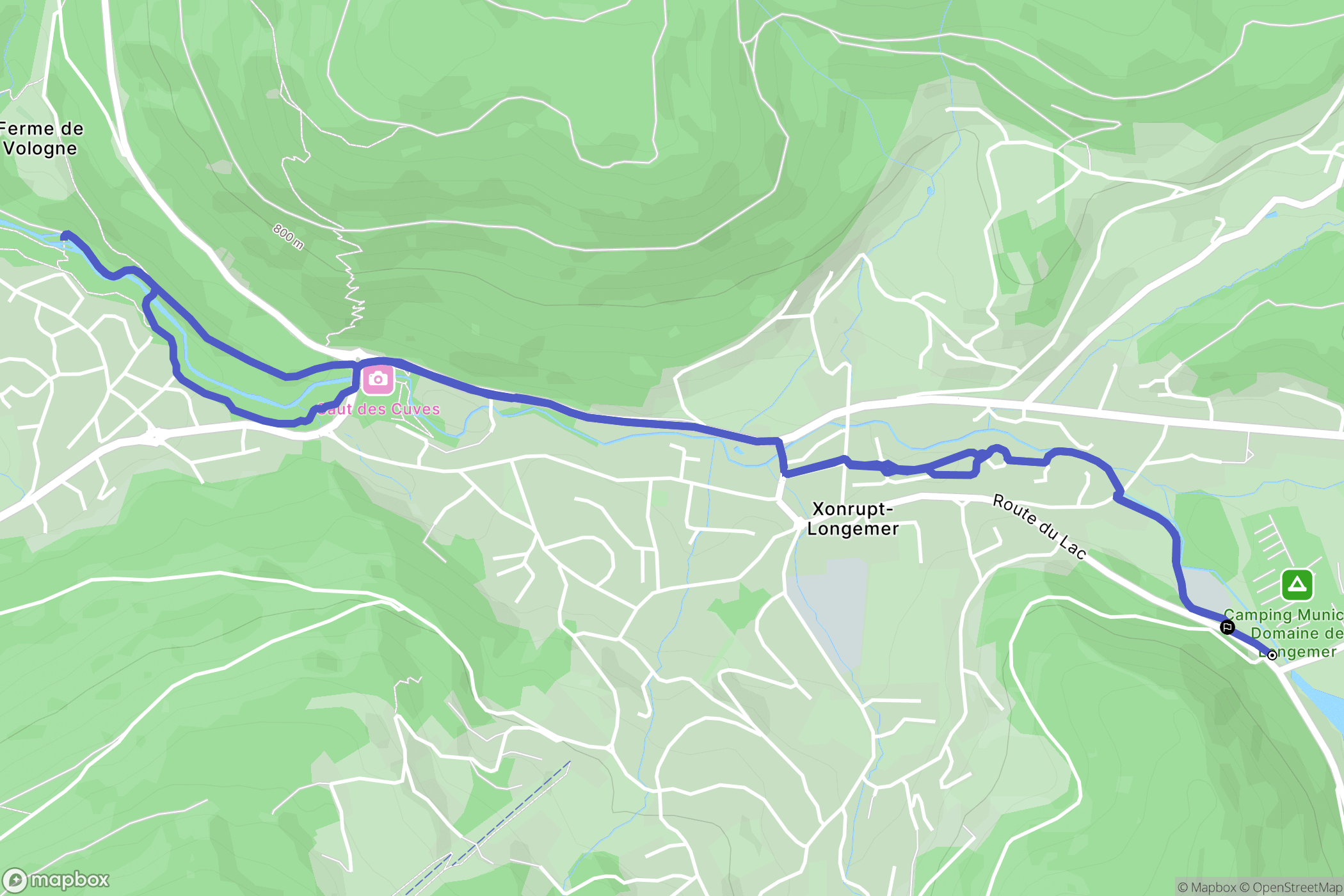 Xonrupt-Longemer : carte du parcours de randonnée - France