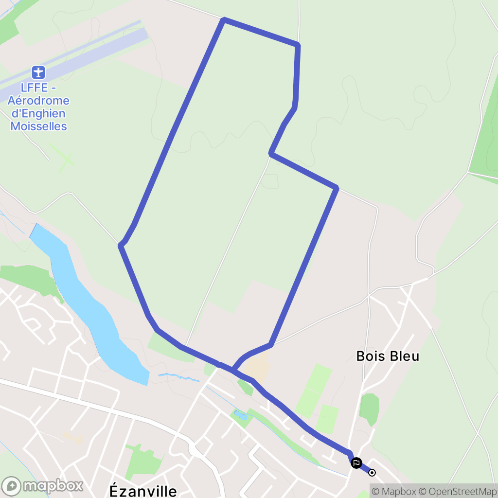 Écouen : carte du parcours de randonnée - France