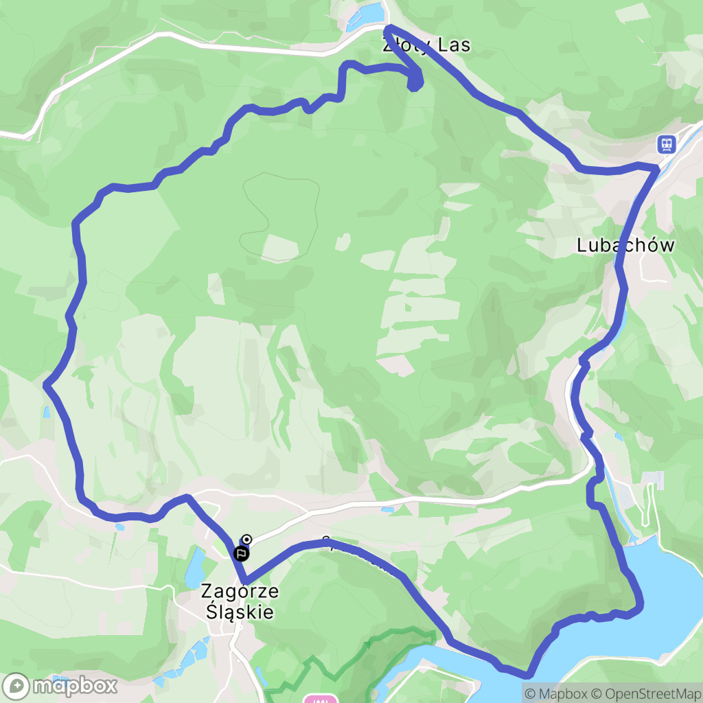 Zagórze Śląskie: mapa trasy - Poland