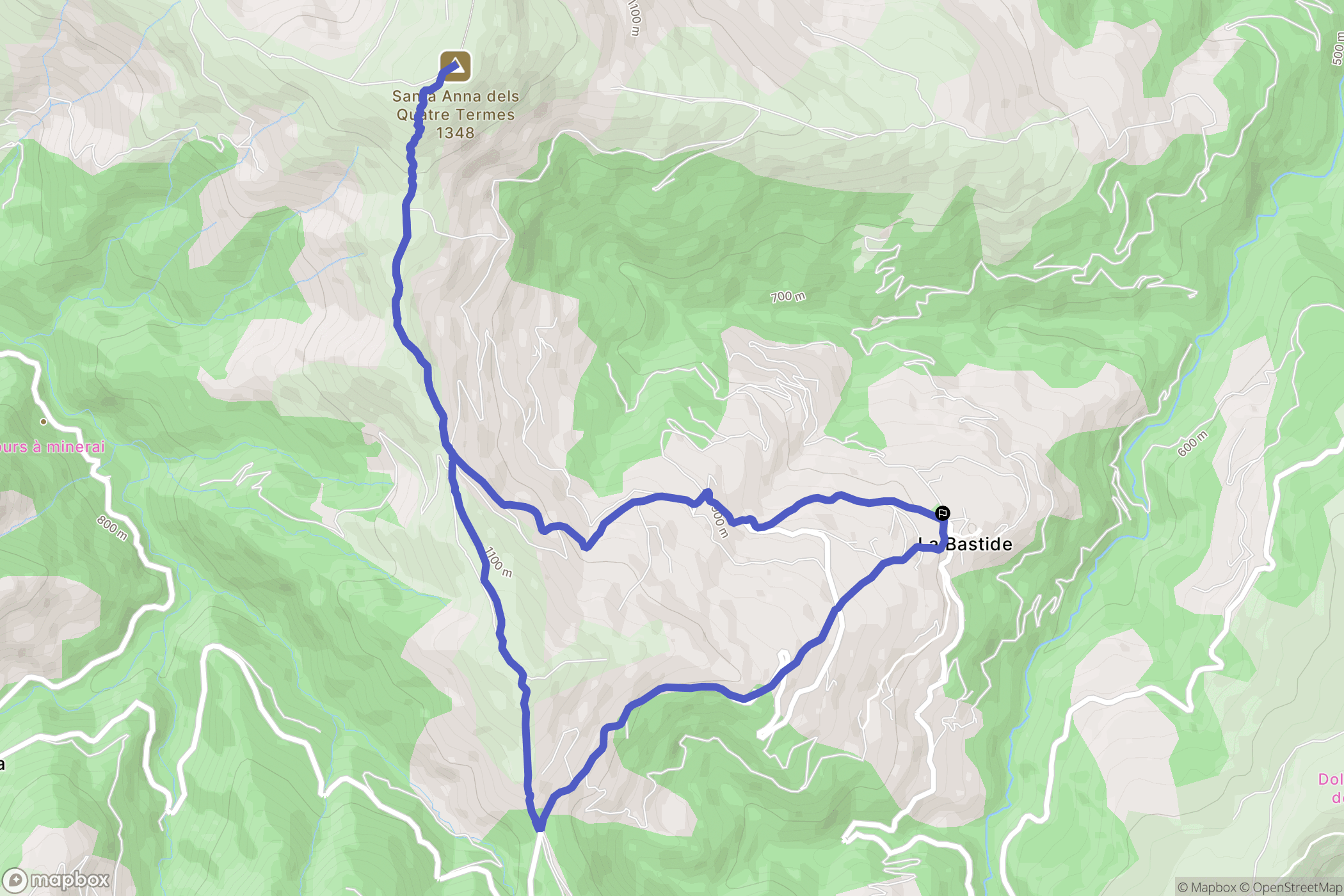 La Bastide : carte du parcours de randonnée - France