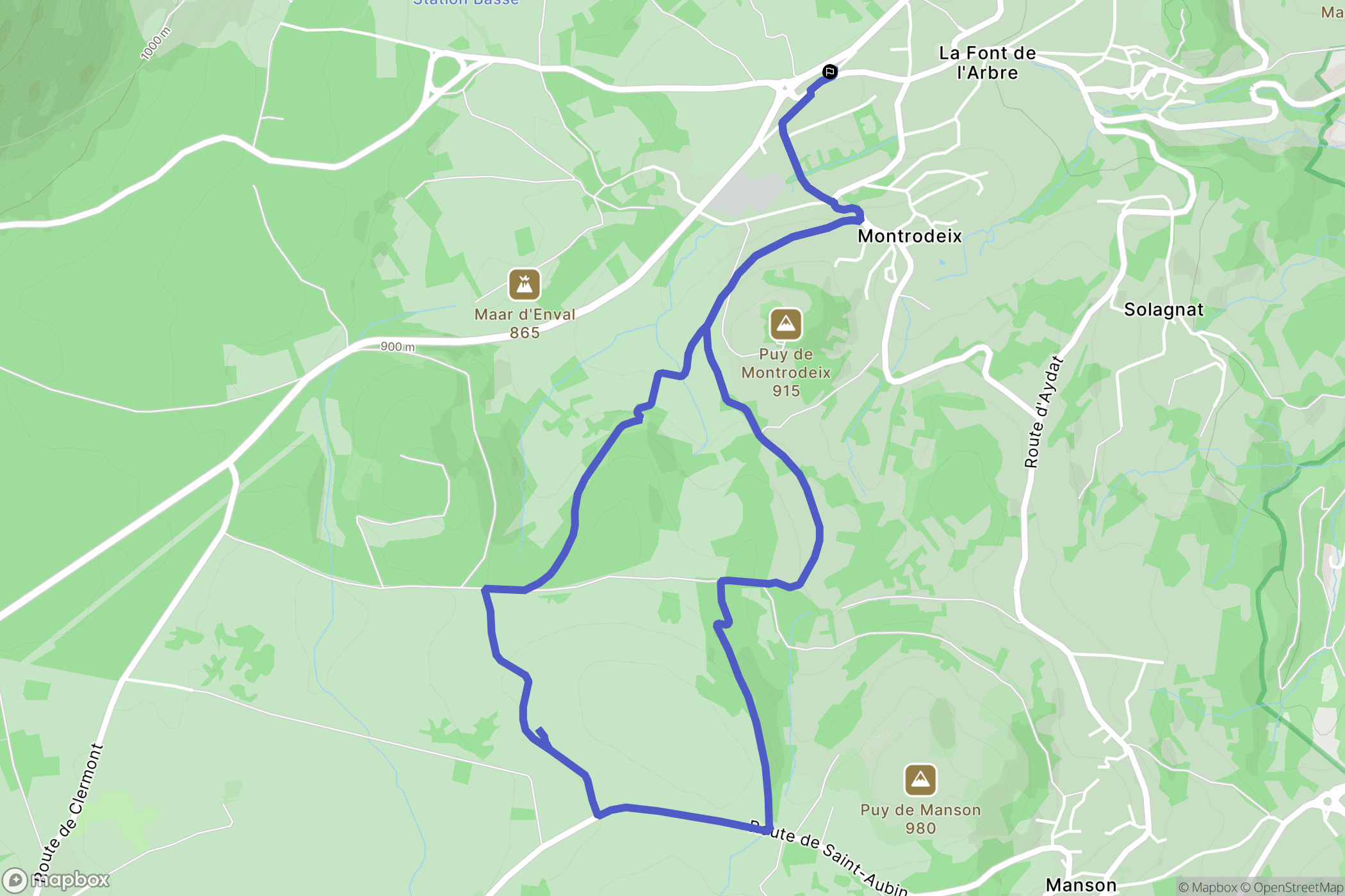 Orcines : carte du parcours de randonnée - France