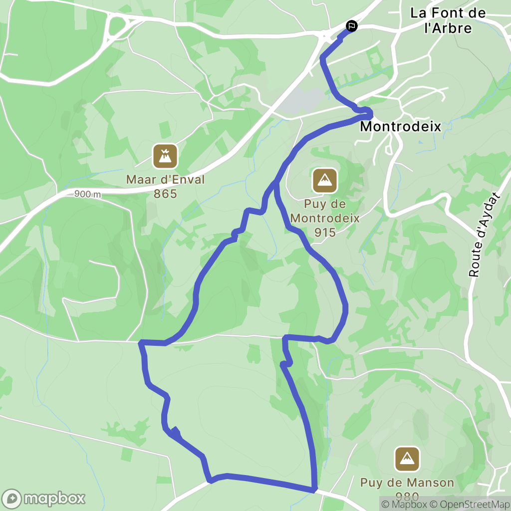 Orcines : carte du parcours de randonnée - France