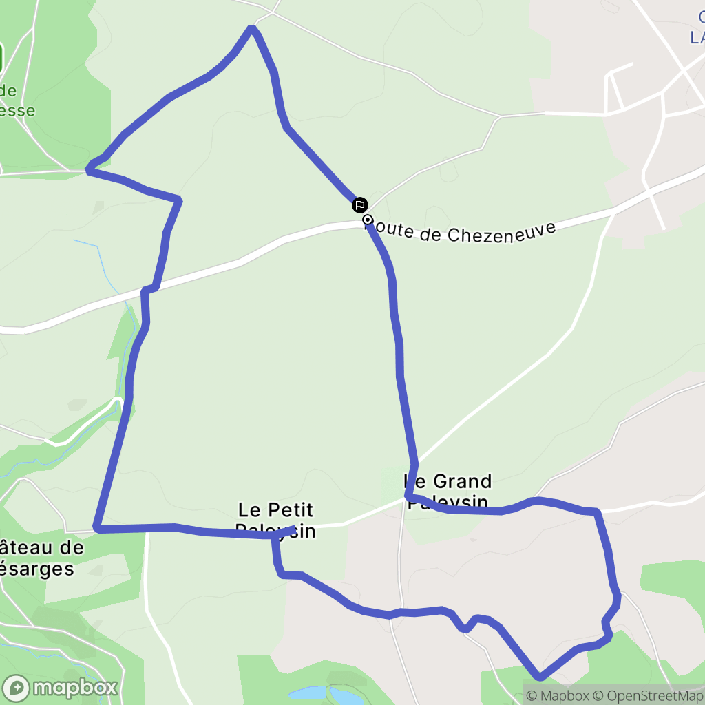 Maubec : carte du parcours de randonnée - France