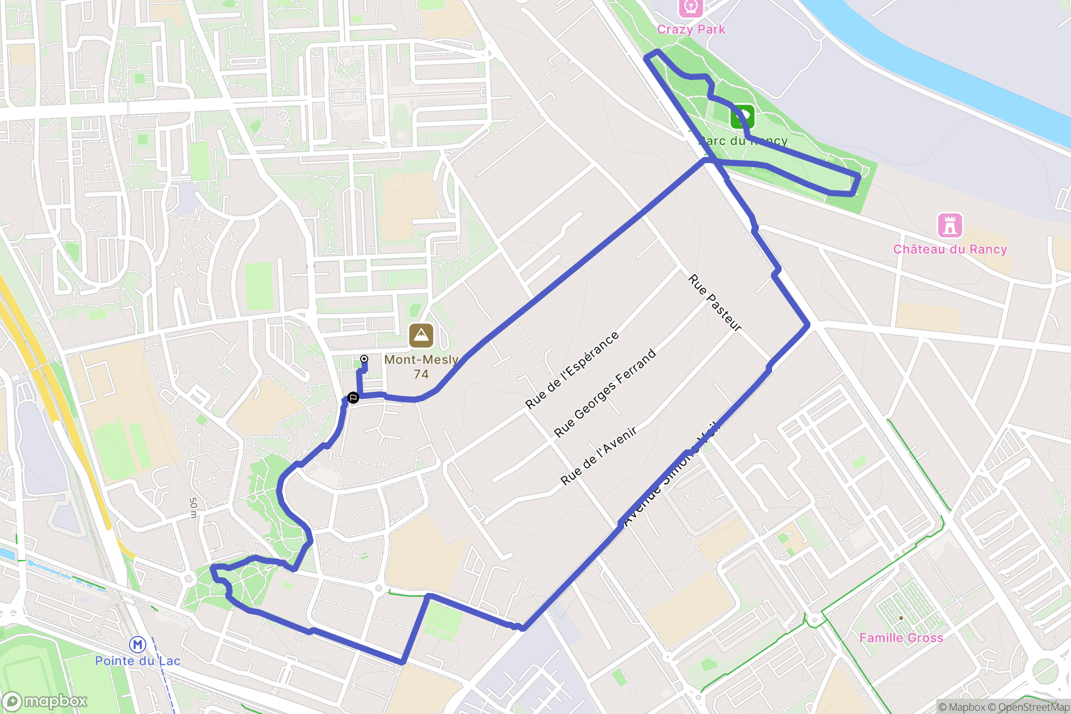 Créteil : carte du parcours de randonnée - France