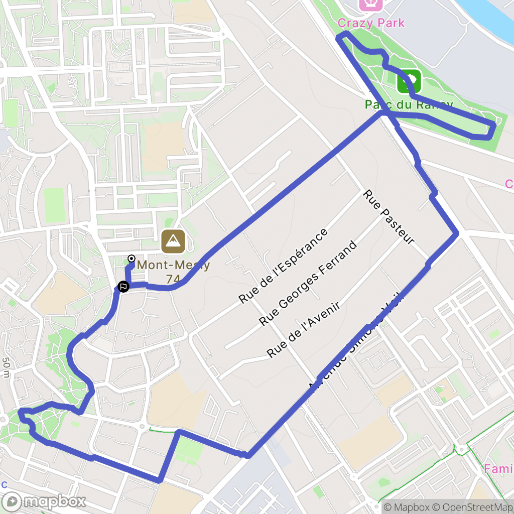 Créteil : carte du parcours de randonnée - France