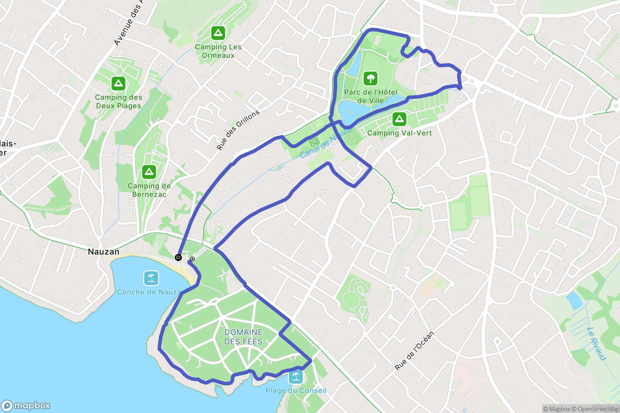 Vaux-sur-Mer : carte du parcours de randonnée - France