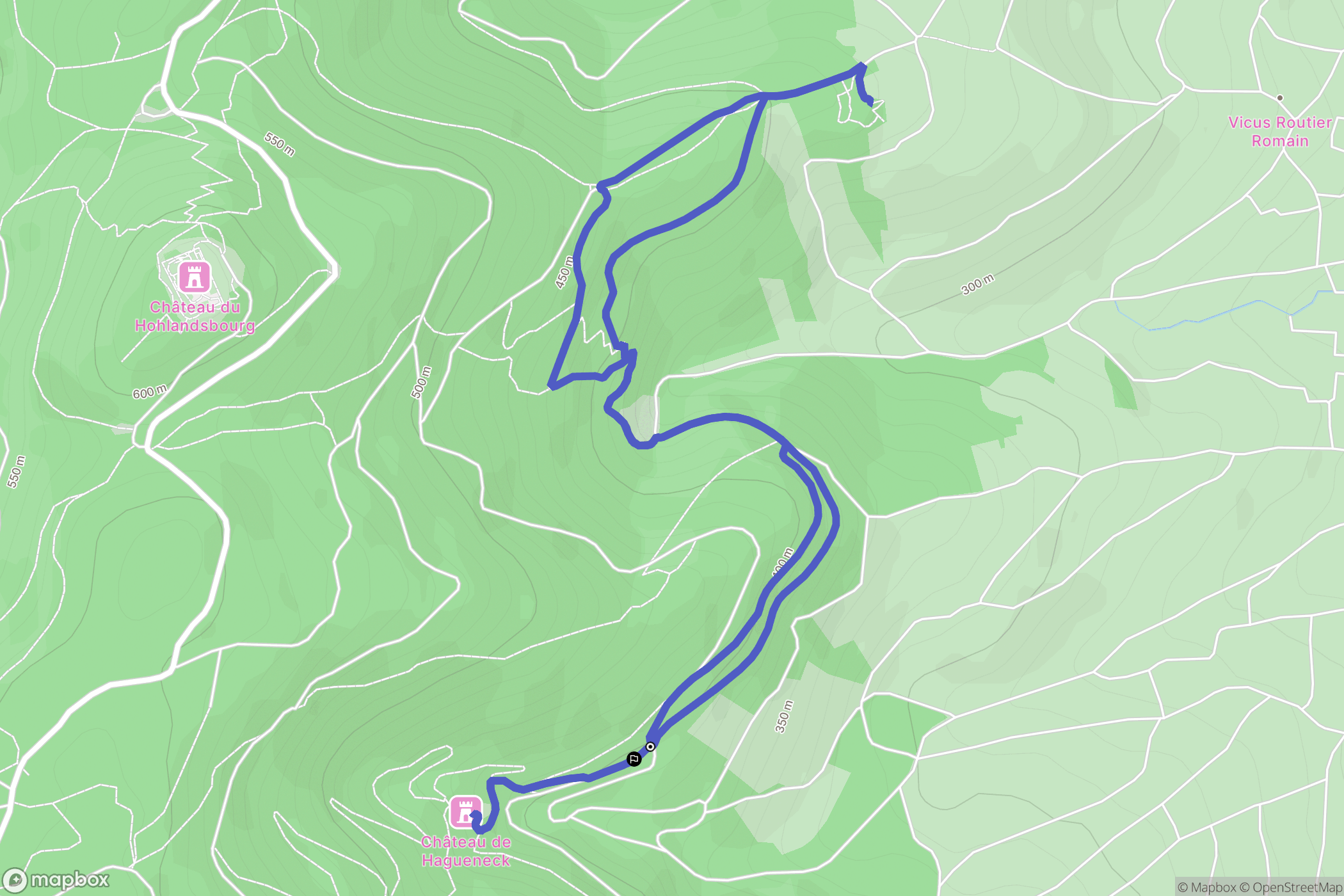 Wettolsheim : carte du parcours de randonnée - France