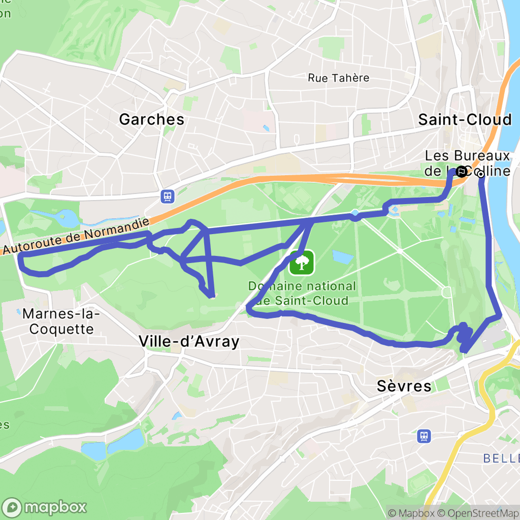 Saint-Cloud : carte du parcours de randonnée - France