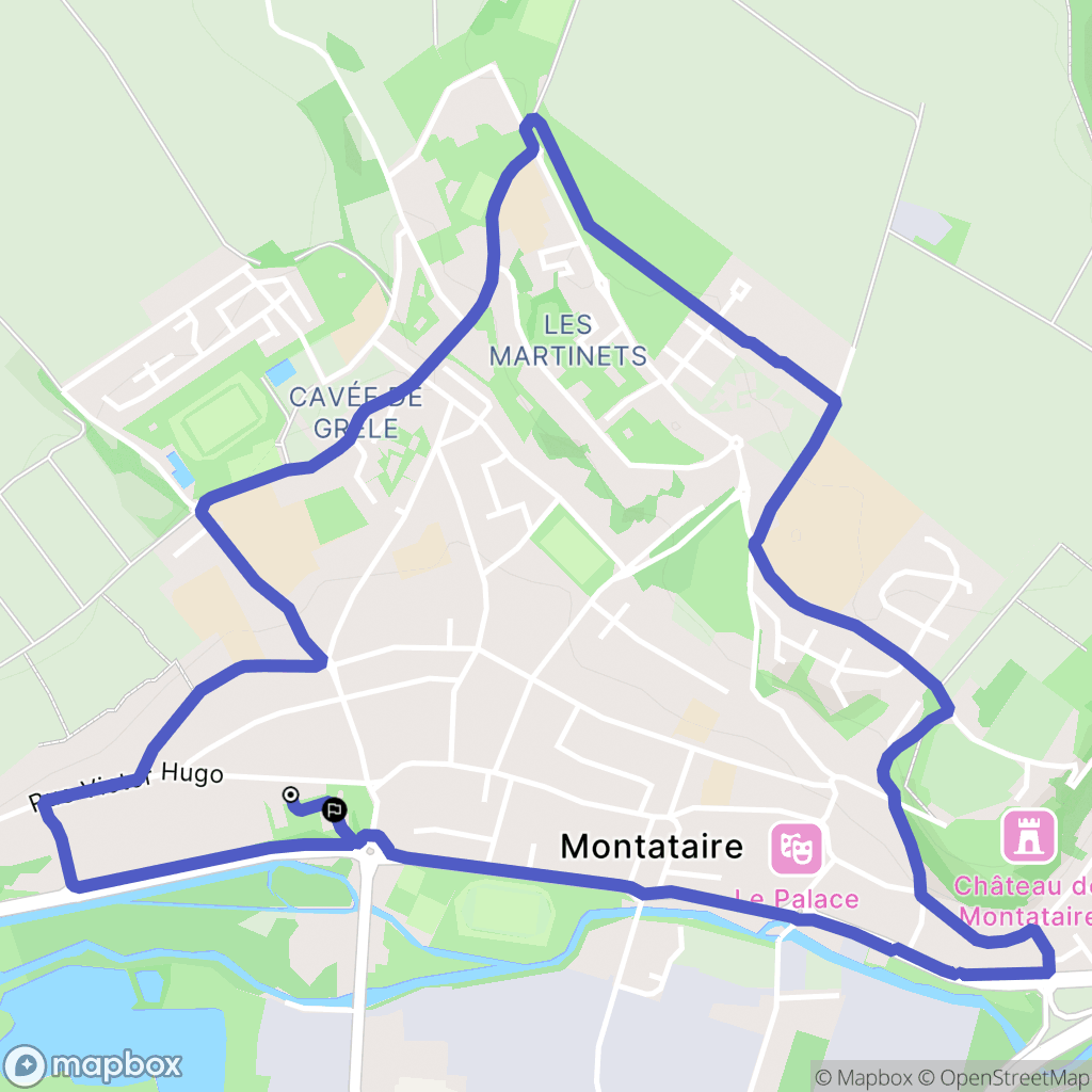 Montataire : carte du parcours de randonnée - France