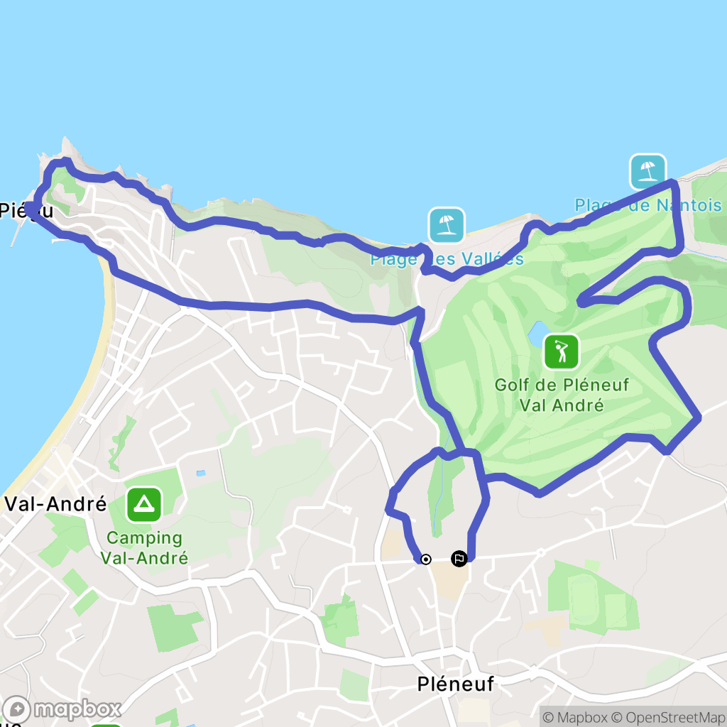 Pléneuf-Val-André : carte du parcours de randonnée - France