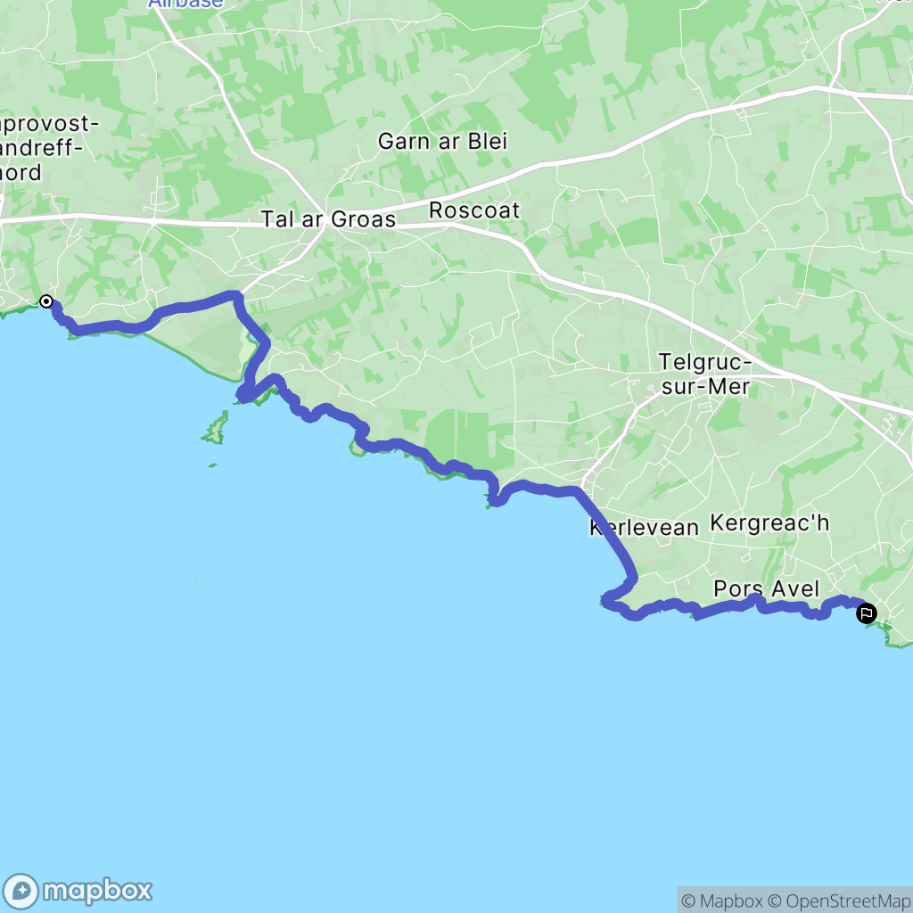 Crozon : carte du parcours de randonnée - France