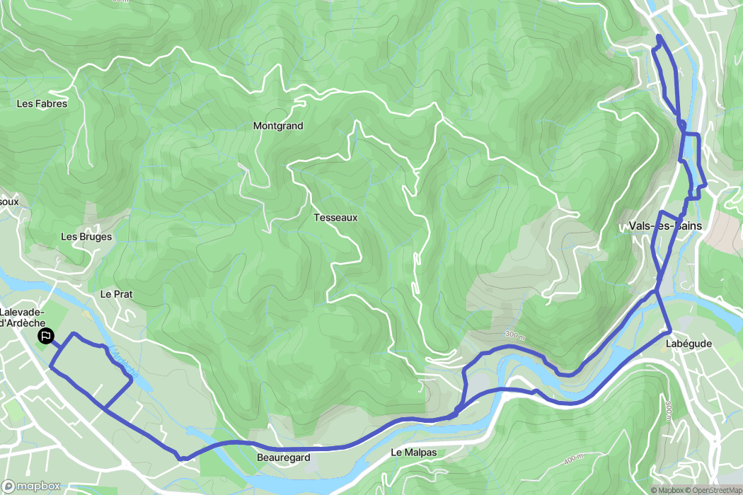Lalevade-d'Ardèche : carte du parcours de randonnée - France