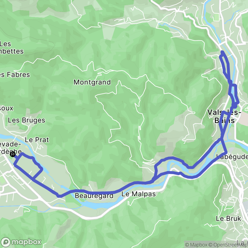 Lalevade-d'Ardèche : carte du parcours de randonnée - France