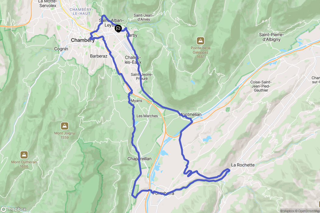 Saint-Alban-Leysse : carte du parcours de randonnée - France