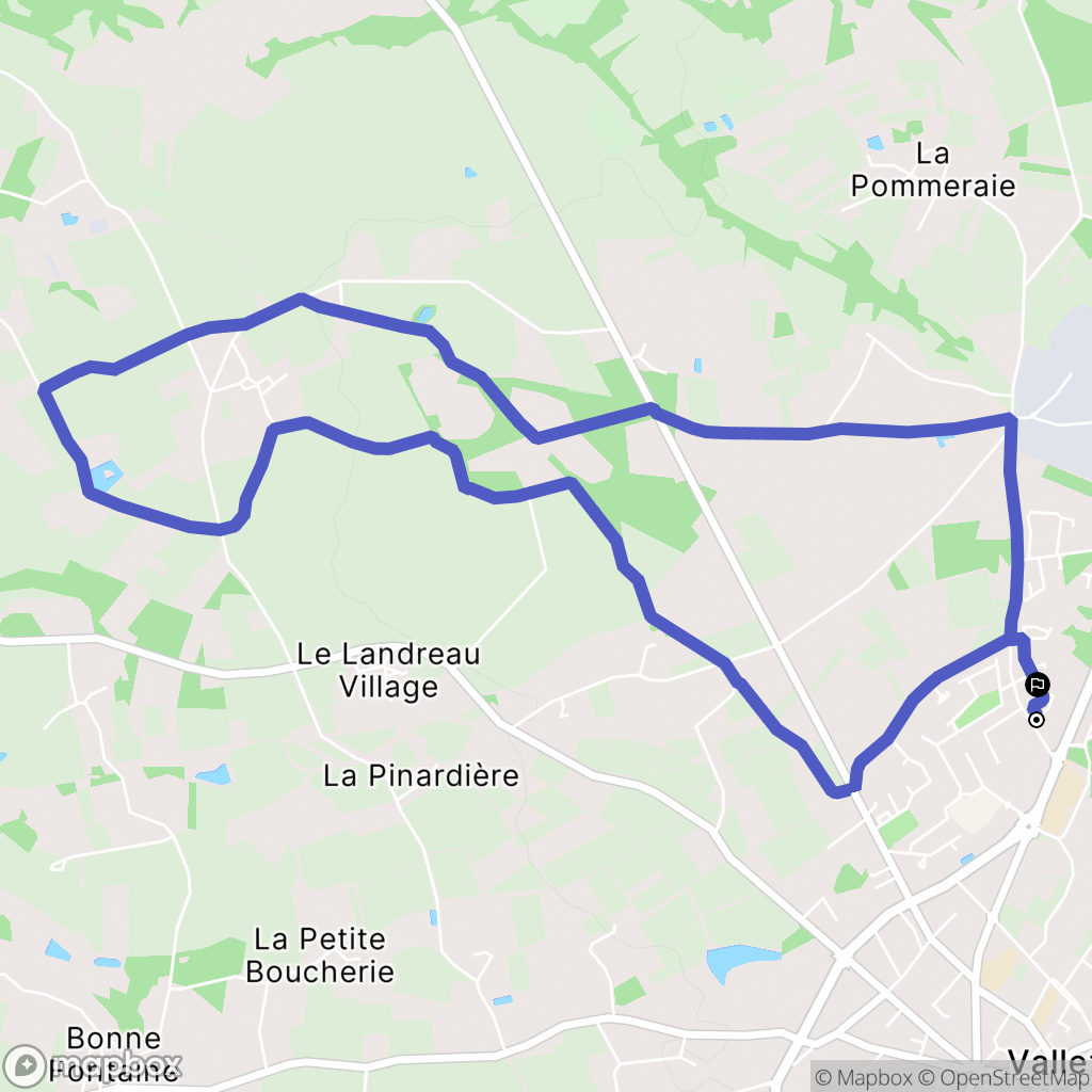 Vallet : carte du parcours de randonnée - France