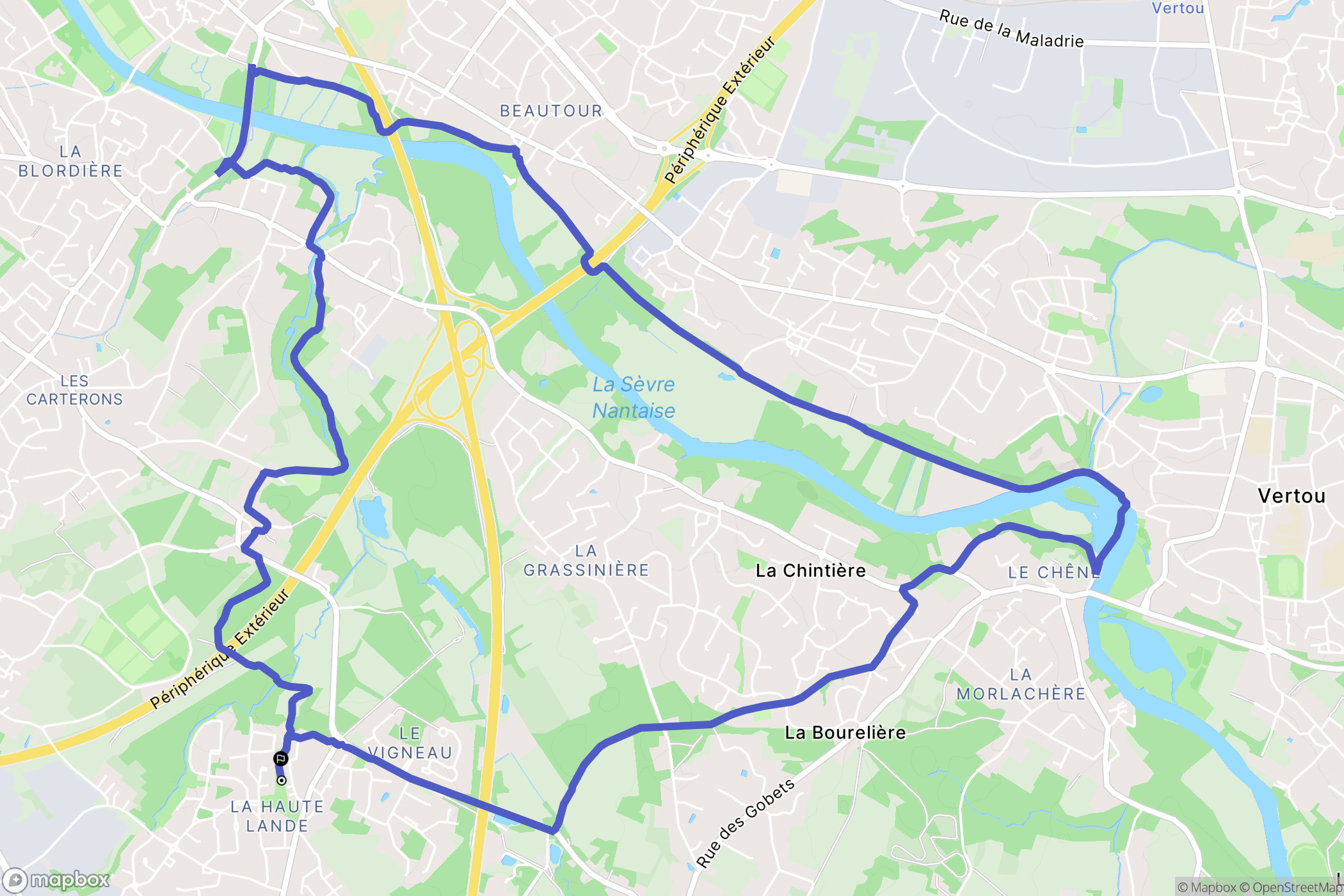 Les Sorinières : carte du parcours de randonnée - France