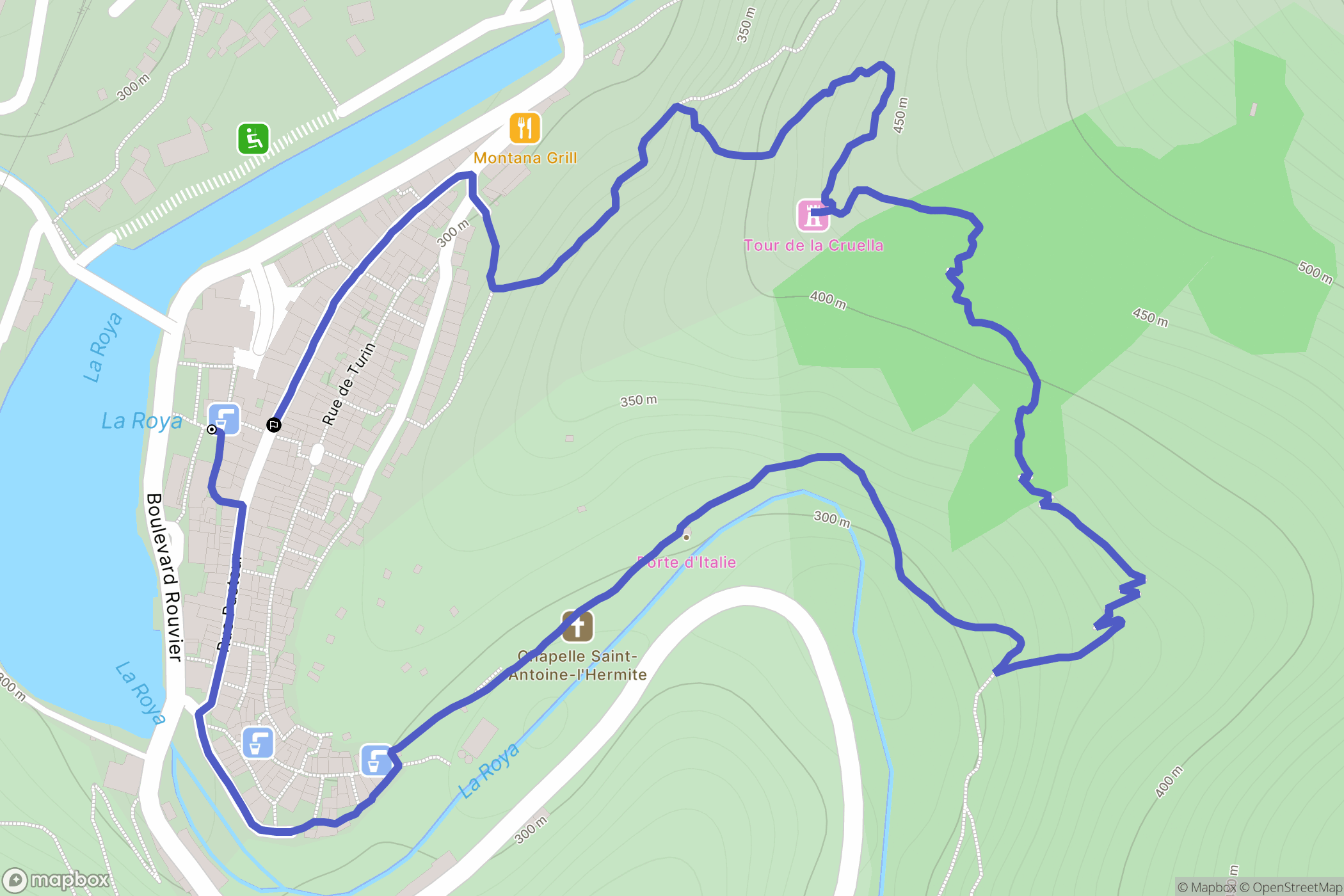 Breil-sur-Roya : carte du parcours de randonnée - France