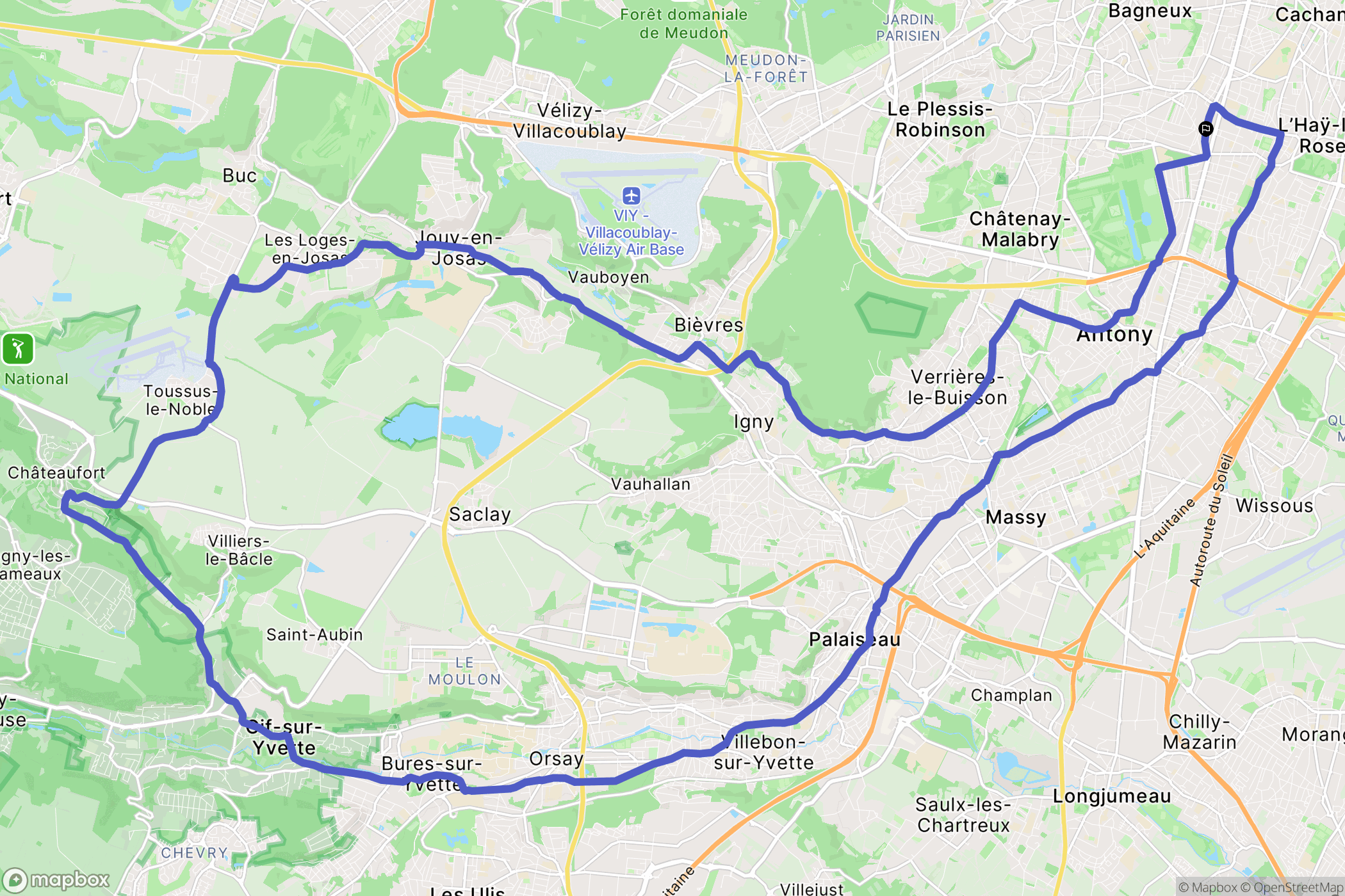 Bourg-la-Reine : carte du parcours de randonnée - France