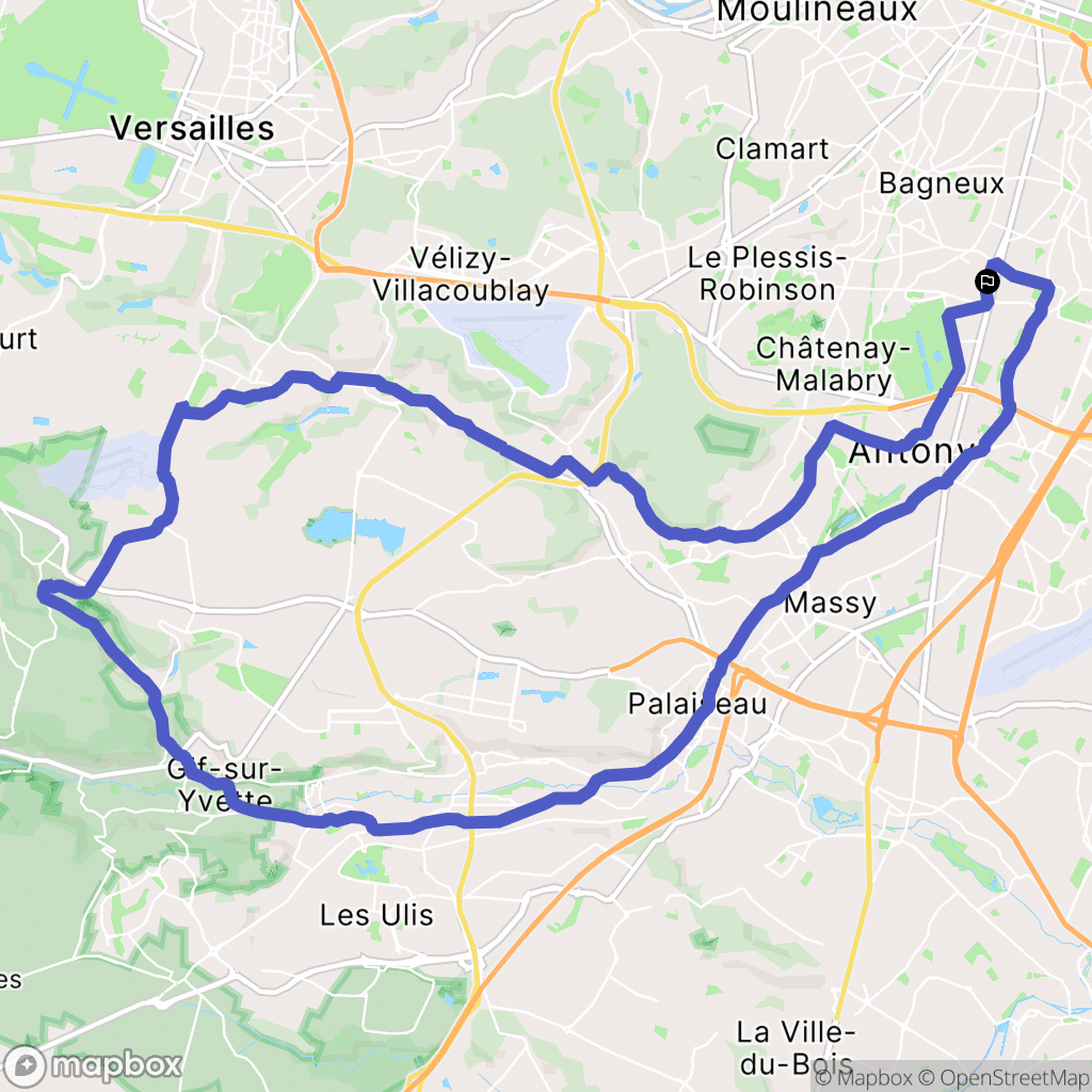 Bourg-la-Reine : carte du parcours de randonnée - France