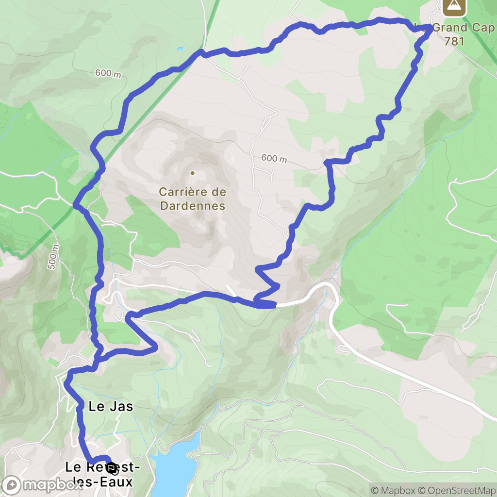 Le Revest-les-Eaux : carte du parcours de randonnée - France