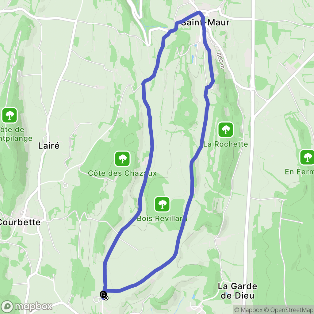 Alièze : carte du parcours de randonnée - France