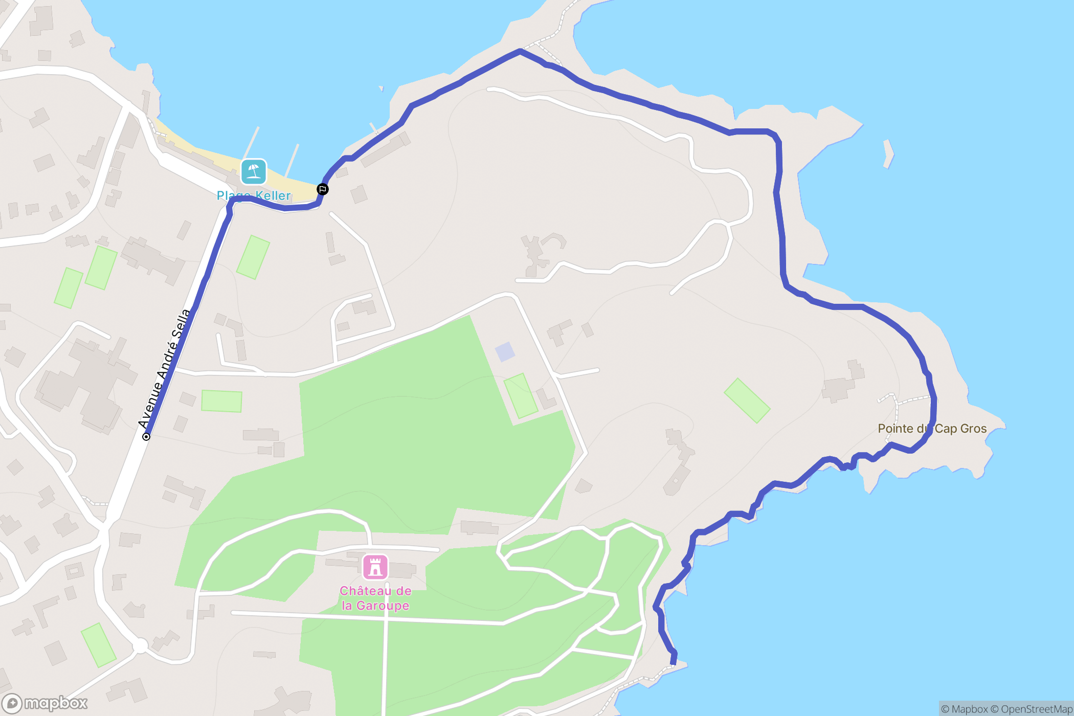 Antibes : carte du parcours de randonnée - France