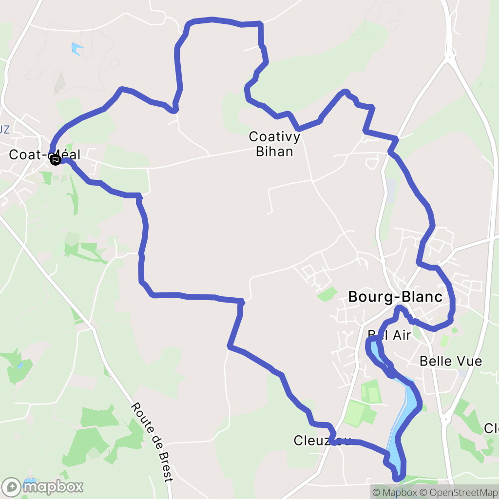 Coat-Méal : carte du parcours de randonnée - France