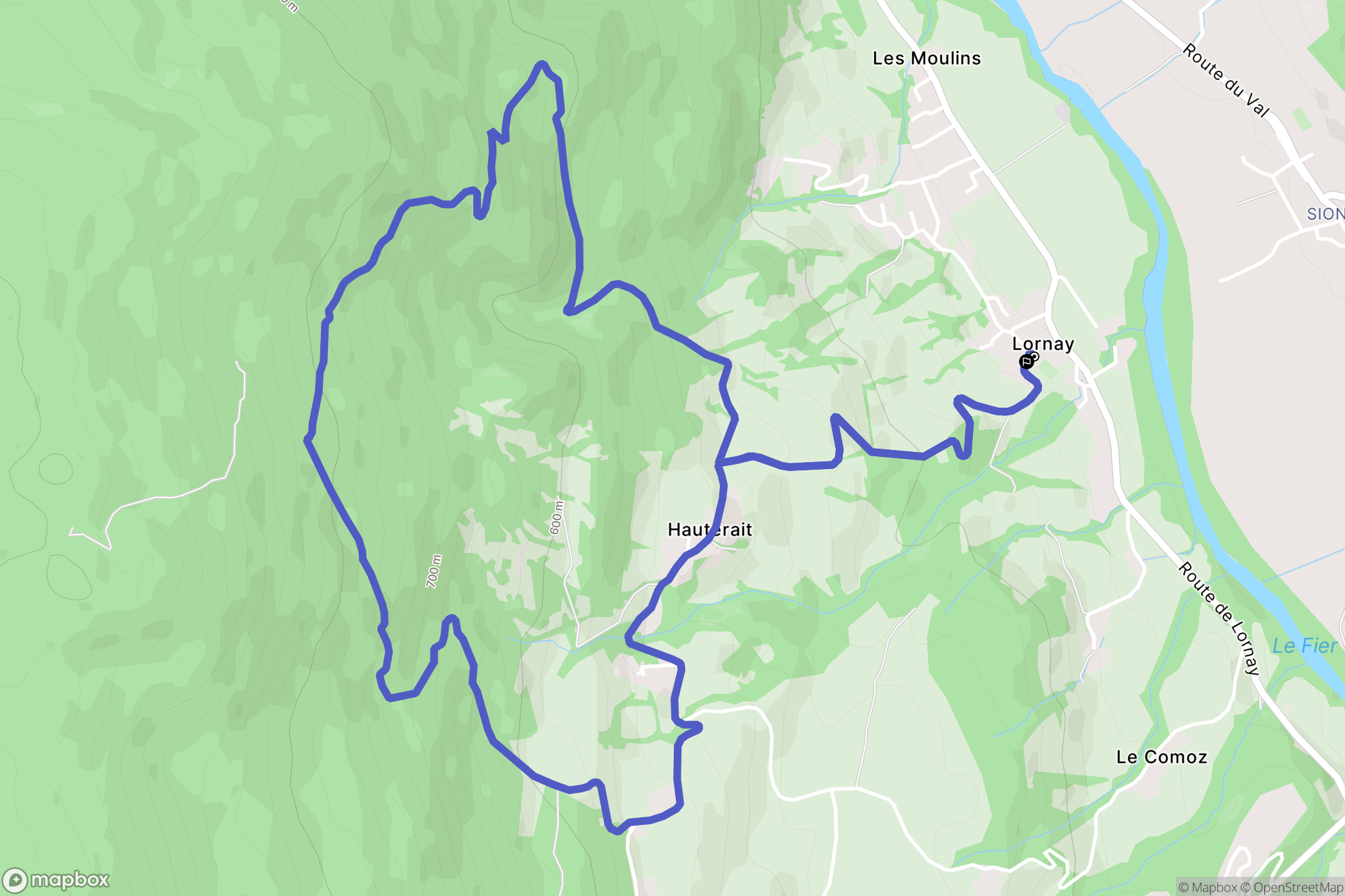 Lornay : carte du parcours de randonnée - France