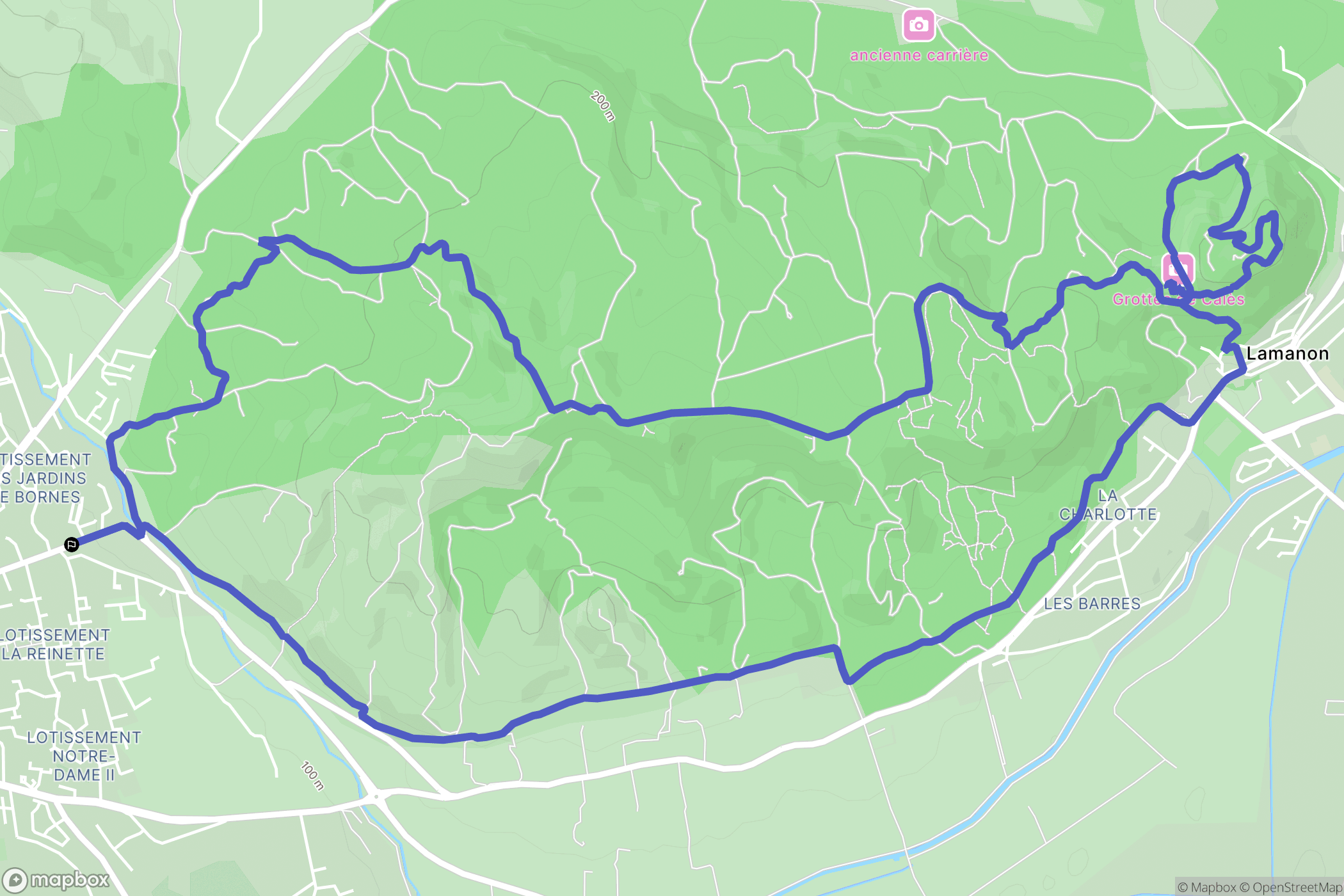 Eyguières : carte du parcours de randonnée - France