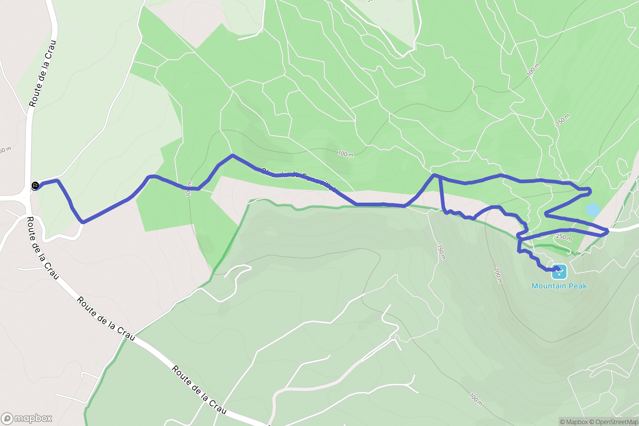 La Crau : carte du parcours de randonnée - France